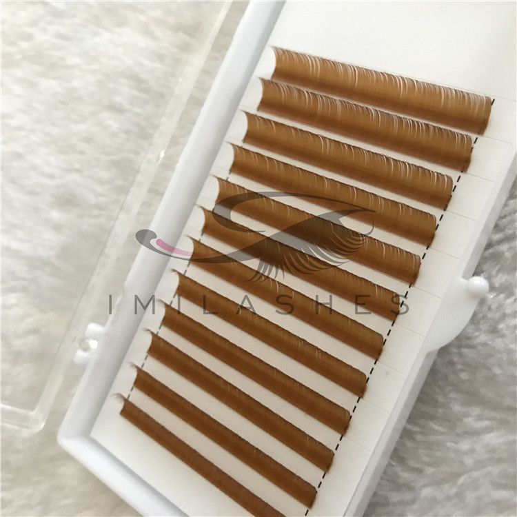 2019 New Type of Colored Flat Individual Eyelashes made of Pure Korean PBT 